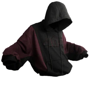 hoodie 404 error crítico zicks negro con vino
