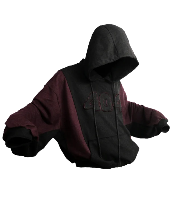 hoodie 404 error crítico zicks negro con vino