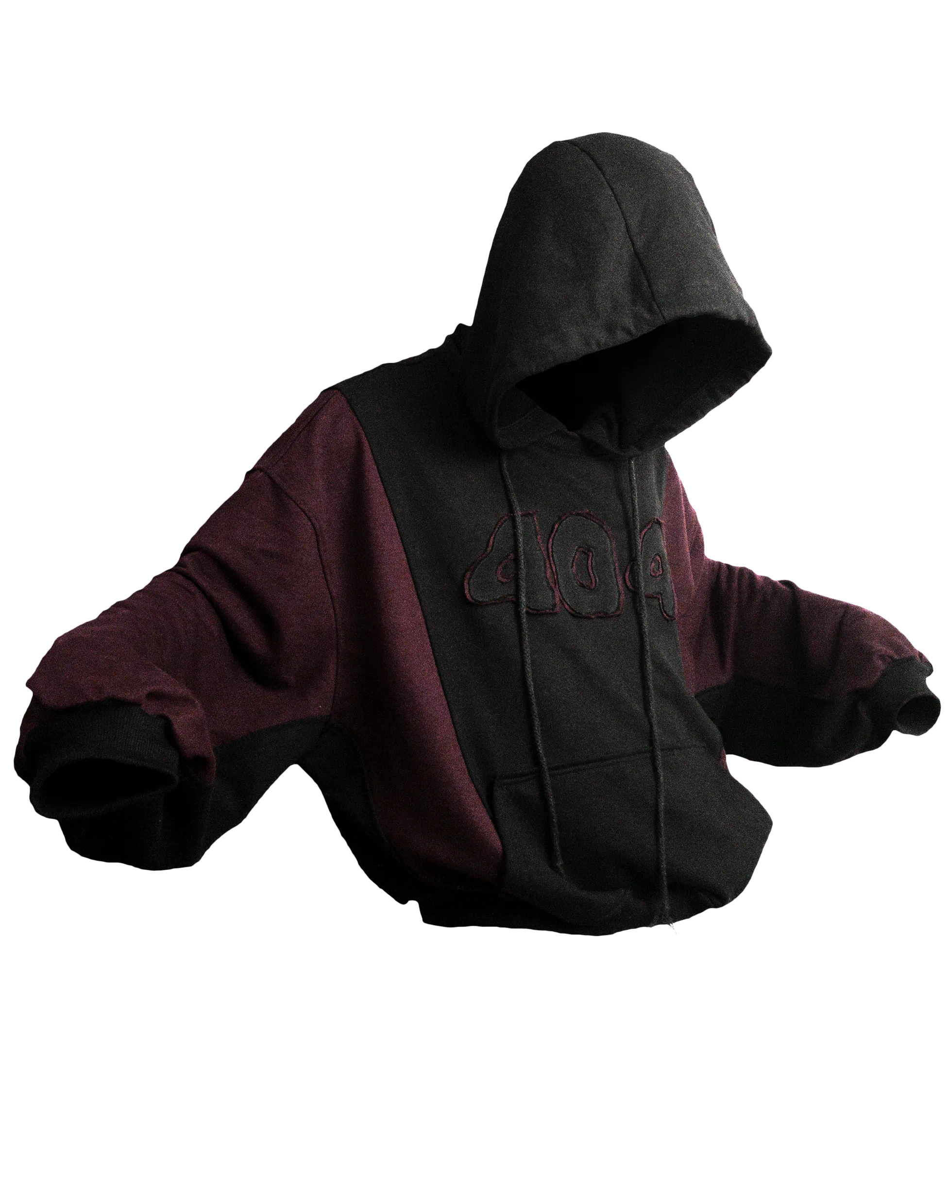 hoodie 404 error crítico zicks negro con vino