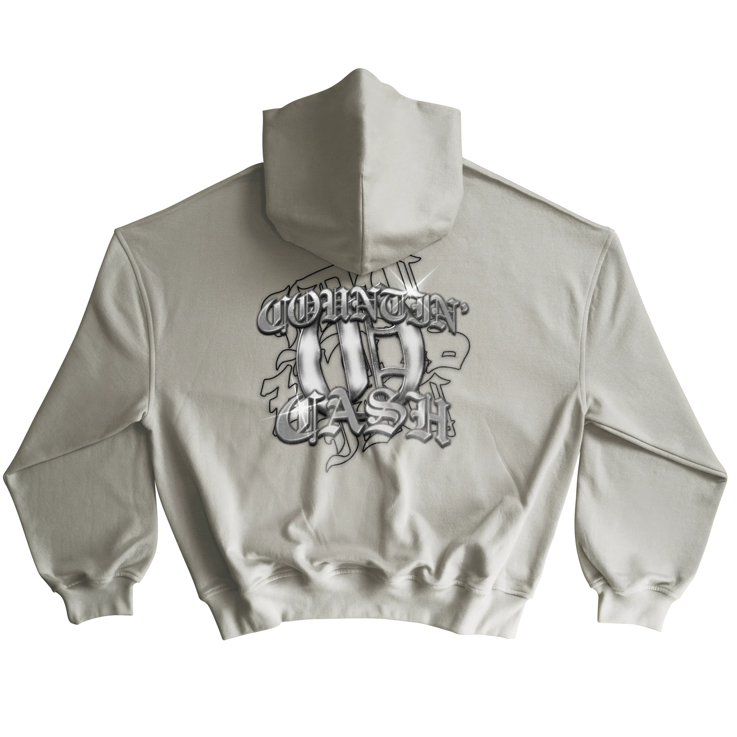 polera oversize básica beige claro con diseño