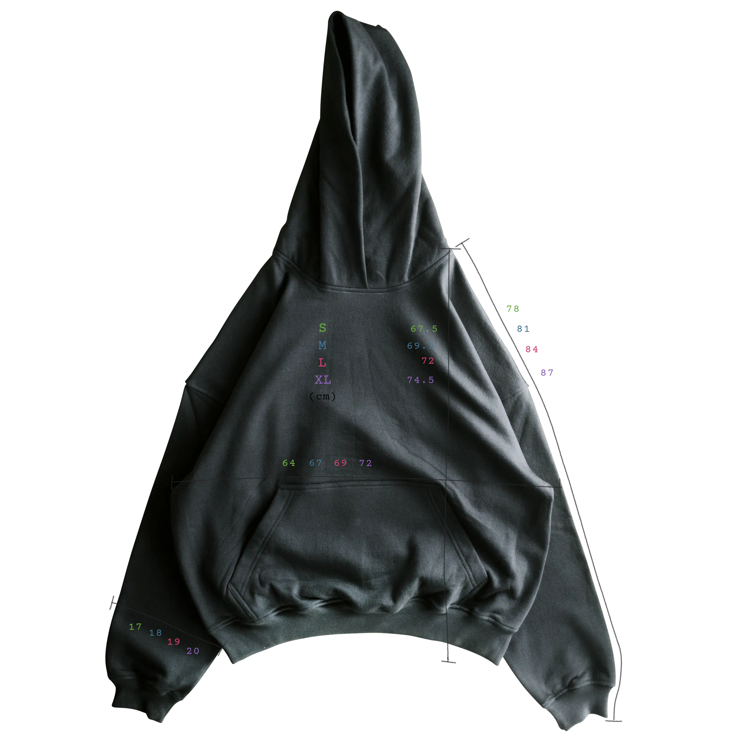 polera basica negro charcoal medidas