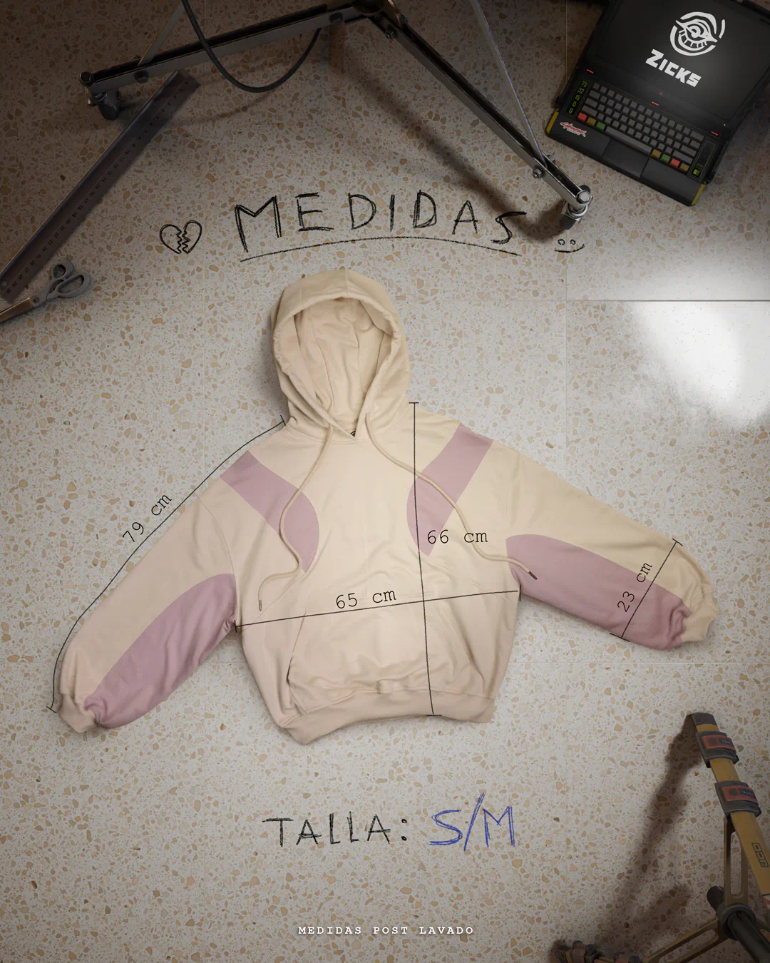 pink shit hoodie medidas