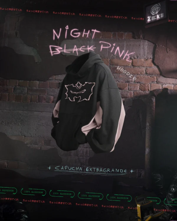 hoodie oversize night pink